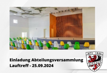 Einladung zur Abteilungsversammlung des Lauftreffs - 25.09.2024